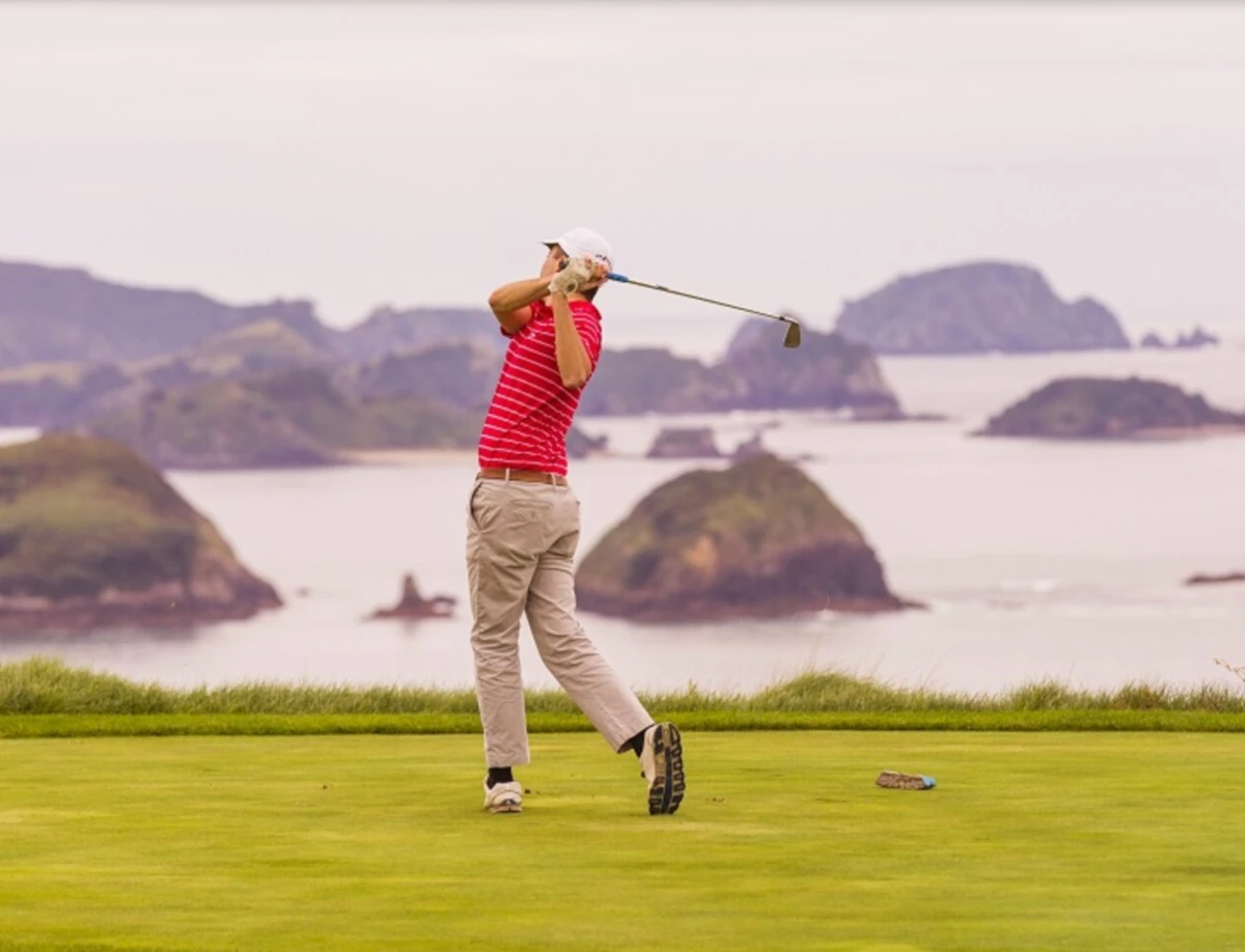 Golfer on course